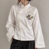 Chinese-Style Jacket with Qipao Embroidery Details