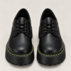 Black Matte Quad Low Platform Doc Martens Shoes