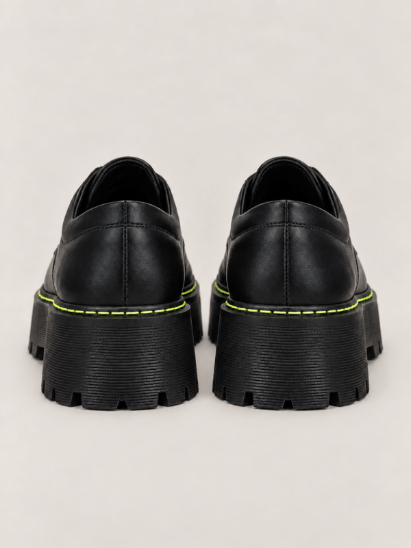 Black Matte Quad Low Platform Doc Martens Shoes