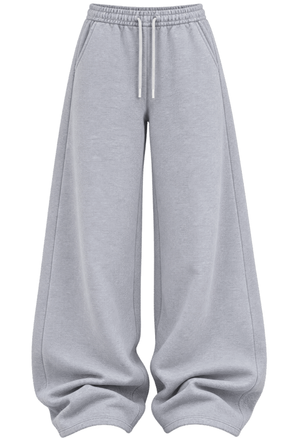 Wide Leg Thick Unisex Joggers - Gray