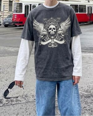 Gothic Washed Guitar Skeleton Long Sleeve (Copy)
