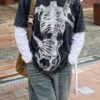 Gothic Washed Guitar Skeleton Long Sleeve