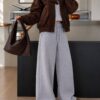 Wide Leg Thick Unisex Joggers - Gray