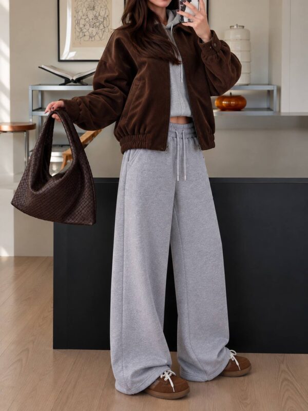 Wide Leg Thick Unisex Joggers - Gray