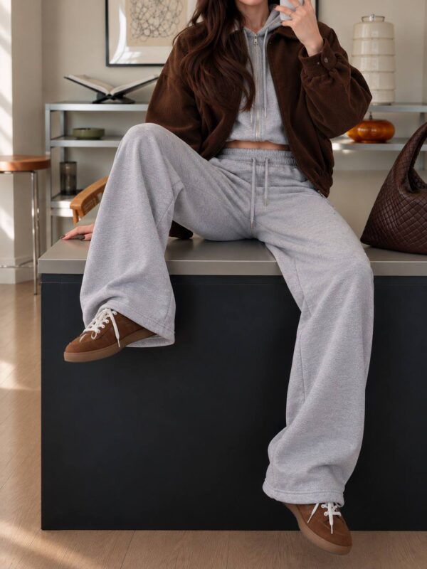 Wide Leg Thick Unisex Joggers - Gray