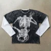 Gothic Washed Guitar Skeleton Long Sleeve